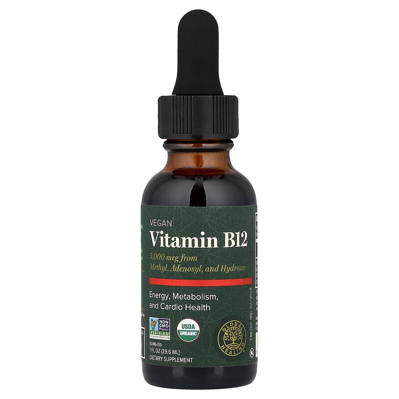 Global Healing 비타민B12 5000mcg 29.6ml, 1개 - 상품 이미지