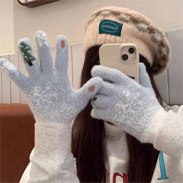 부드러운 여성 겨울 장갑 시보리 방한 장갑 데일리룩 데일리 - 메인 이미지