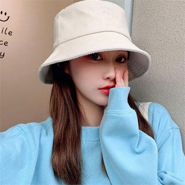 남녀공용 코듀로이 벙거지 스트릿 골덴 버킷 햇 가을 - 상품 이미지
