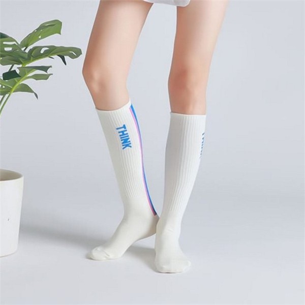 얇은 패션 양말 흡한속건 긴 목 양말 레깅스 교복 라인 - 상품 이미지