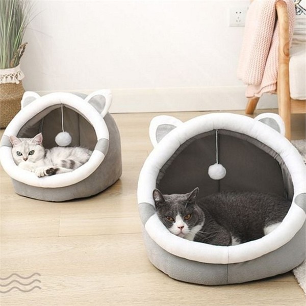 아늑한 고양이 집 숨숨 반려동물 집 사계절 돔형 실내 겨울 - 메인 이미지