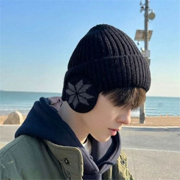 방한 남성 귀달이 비니 골지 남성 니트 보온 겨울 - 상품 이미지