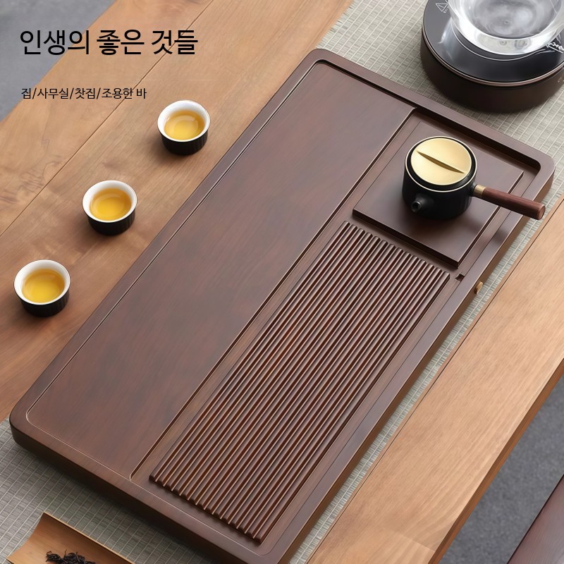 원목 차판 다반 배수형 다도 찻상 차탁 받침대 - 상세 이미지 4