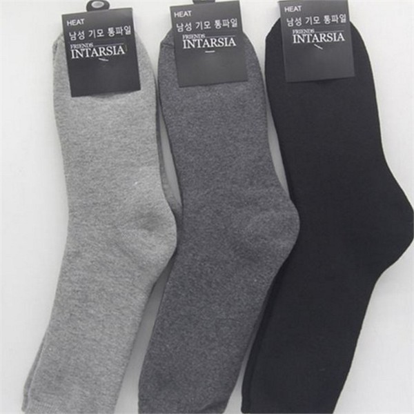 데일리 남성 기모 양말 3켤레 보온 남성 장목 겨울 - 상품 이미지