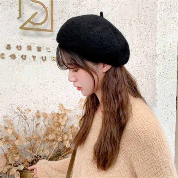 클래식 여성 베레모 프렌치 여성 빵 모자 화가 가을 - 메인 이미지