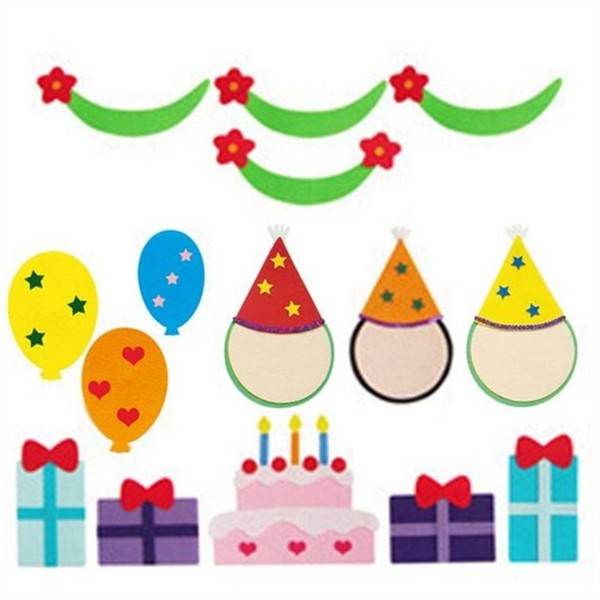 어린이 생일 파티 꾸미기 데코레이션 파티 장식 용품 펠트 - 상품 이미지