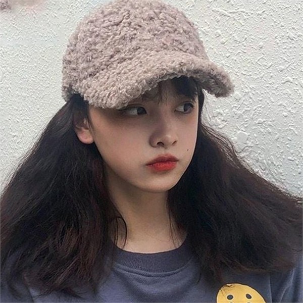 겨울용 여성 뽀글이 모자 플리스 베이직 양털 모자 따뜻한 - 상품 이미지