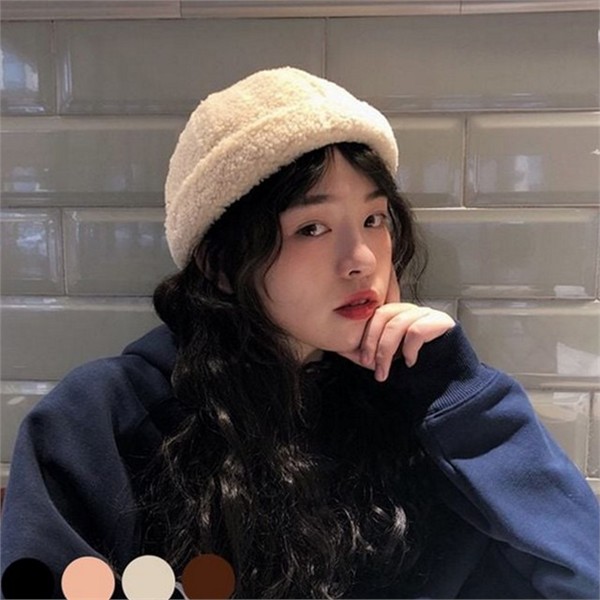 플리스 뽀글이 와치캡 숏비니 여성 와치캡 데일리 겨울 보온 - 상품 이미지