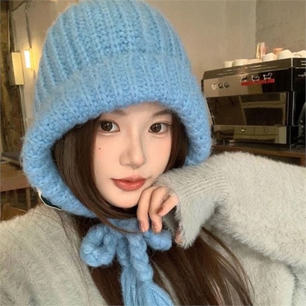 데일리 여성 바라클라바 따뜻한 니트 바라클라바 핸드메이드 겨울 워머 - 상품 이미지