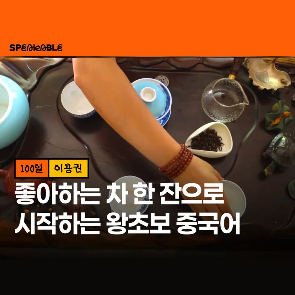 스피커블 차 한 잔 중국어 100일 이용권 왕초보 중국어회화 - 상품 이미지