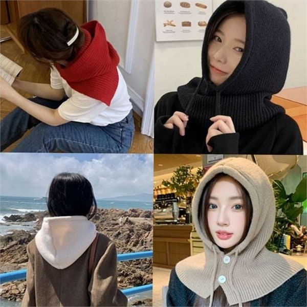 모자형 여성 바라클라바 일체형 여성 후드 워머 캐주얼 겨울 - 상품 이미지