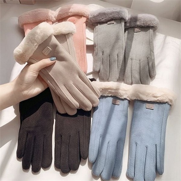 융털 여성 털 장갑 스마트폰 여성 터치 데일리 겨울 - 메인 이미지