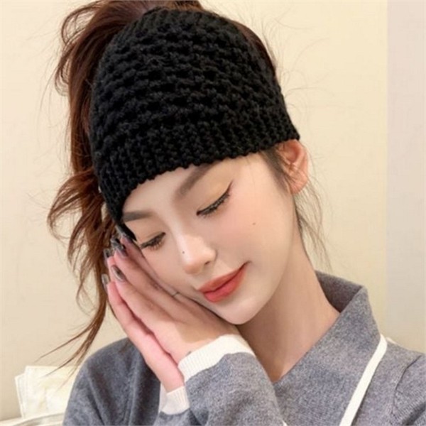 따뜻한 여성 니트 헤어밴드 꽈배기 니트 머리띠 데일리 겨울 - 상품 이미지