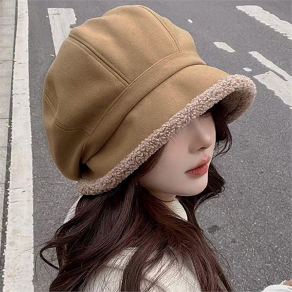 캐주얼 방한 모자 데일리 겨울 뽀글이 모자 여성 양털 - 메인 이미지