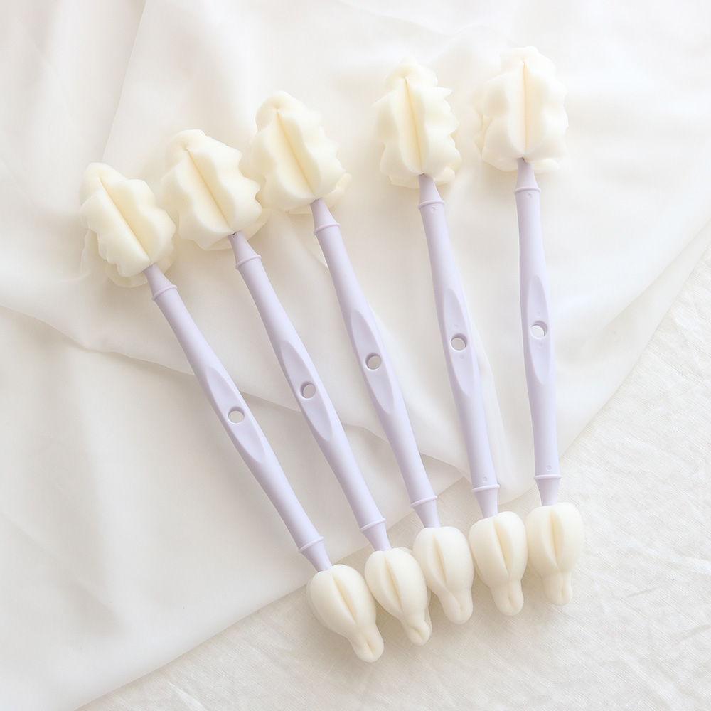 리에또 투웨이 젖병솔 젖꼭지솔 2in1 텀블러 물병 세척솔 5P 상품 이미지