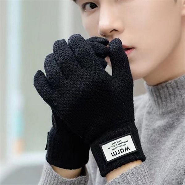 따뜻한 겨울 터치 장갑 데일리 기모 니트 장갑 편안한 - 상세 이미지 2