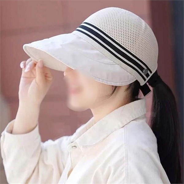 여성 보닛 햇 와이드 니트 챙 모자 접이식 - 상품 이미지