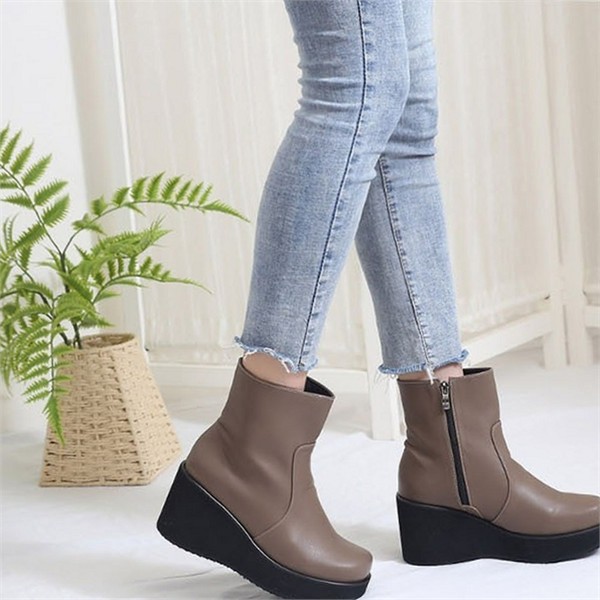 가을 부티 부츠 9cm 겨울 여성 숏 앵클 부츠 - 상품 이미지
