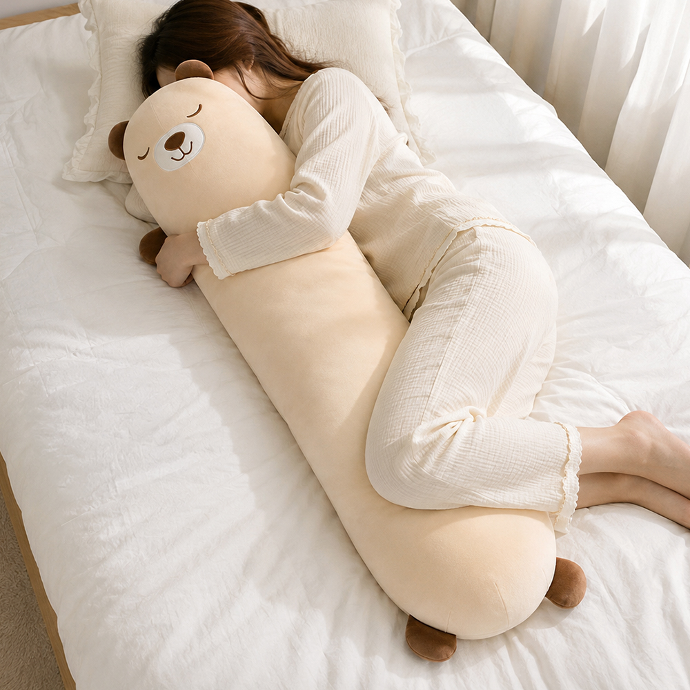 레토 쫀득한 모찌 인형 곰 바디필로우 임산부 롱쿠션 100cm LBP-LB05 이미지 2