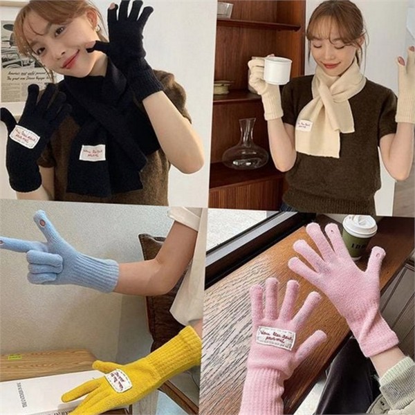 데일리 여성 니트 장갑 보온 여성 터치 따뜻한 겨울 - 상품 이미지