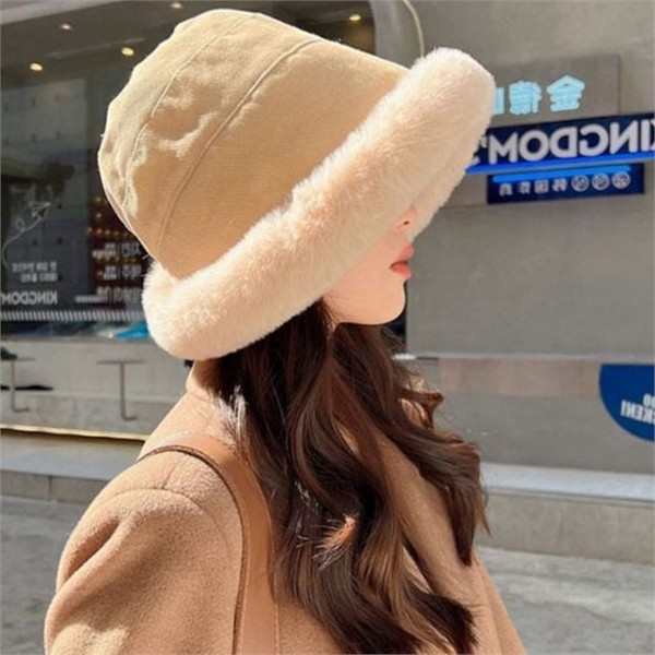 여성 버킷 햇 데일리 겨울 양털 모자 벙거지 - 상품 이미지