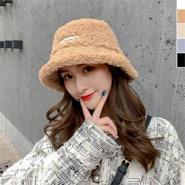여성 버킷 햇 데일리 겨울 벙거지 모자 양털 - 메인 이미지