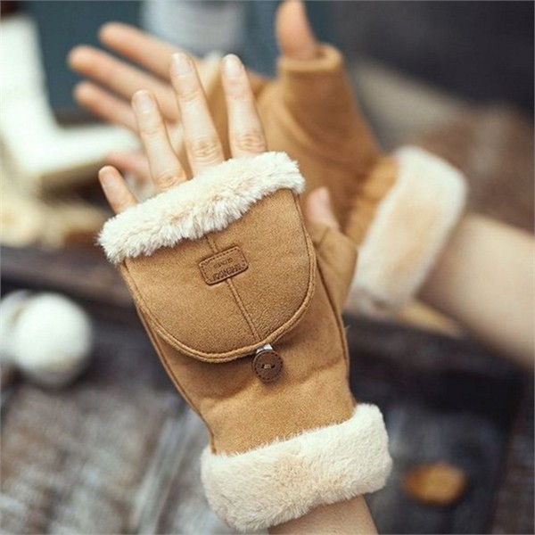 데일리 여성 반장갑 따뜻한 벙어리 장갑 핑거리스 패션 - 상품 이미지
