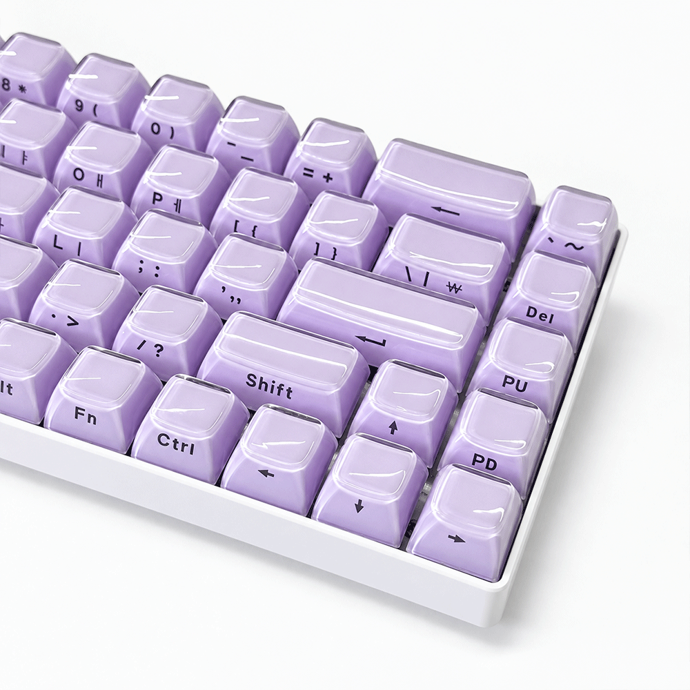 크리스탈 퍼플 한글 측각 젤리 투명 키캡 OEM PC 이중사출 기계식키보드 키캡 - 상품 이미지