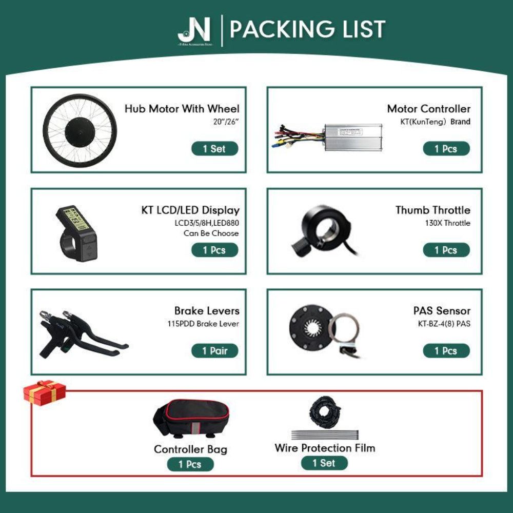 전기자전거키트 후륜구동모터 광폭타이어세트 48V1500W 출력부품. - 상품 이미지