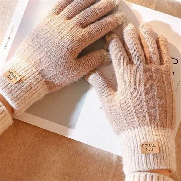 부드러운 겨울 터치 장갑 데일리 따뜻한 니트 장갑 보온 - 메인 이미지