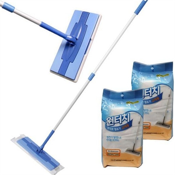 핸들형 부직포 청소포 회전형 청소용 부직포 정전기 리필용 밀대 - 상품 이미지