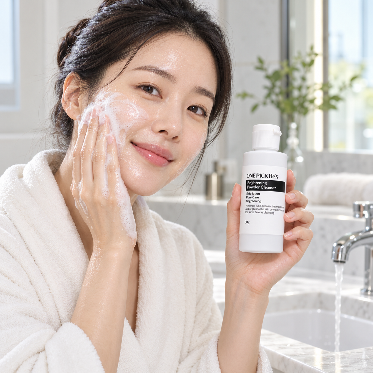 원픽플렉스 클렌저 파우더 세안제 50g 효소파우더 딥 클렌징 각질제거 모공 케어 수분공급 이미지 4