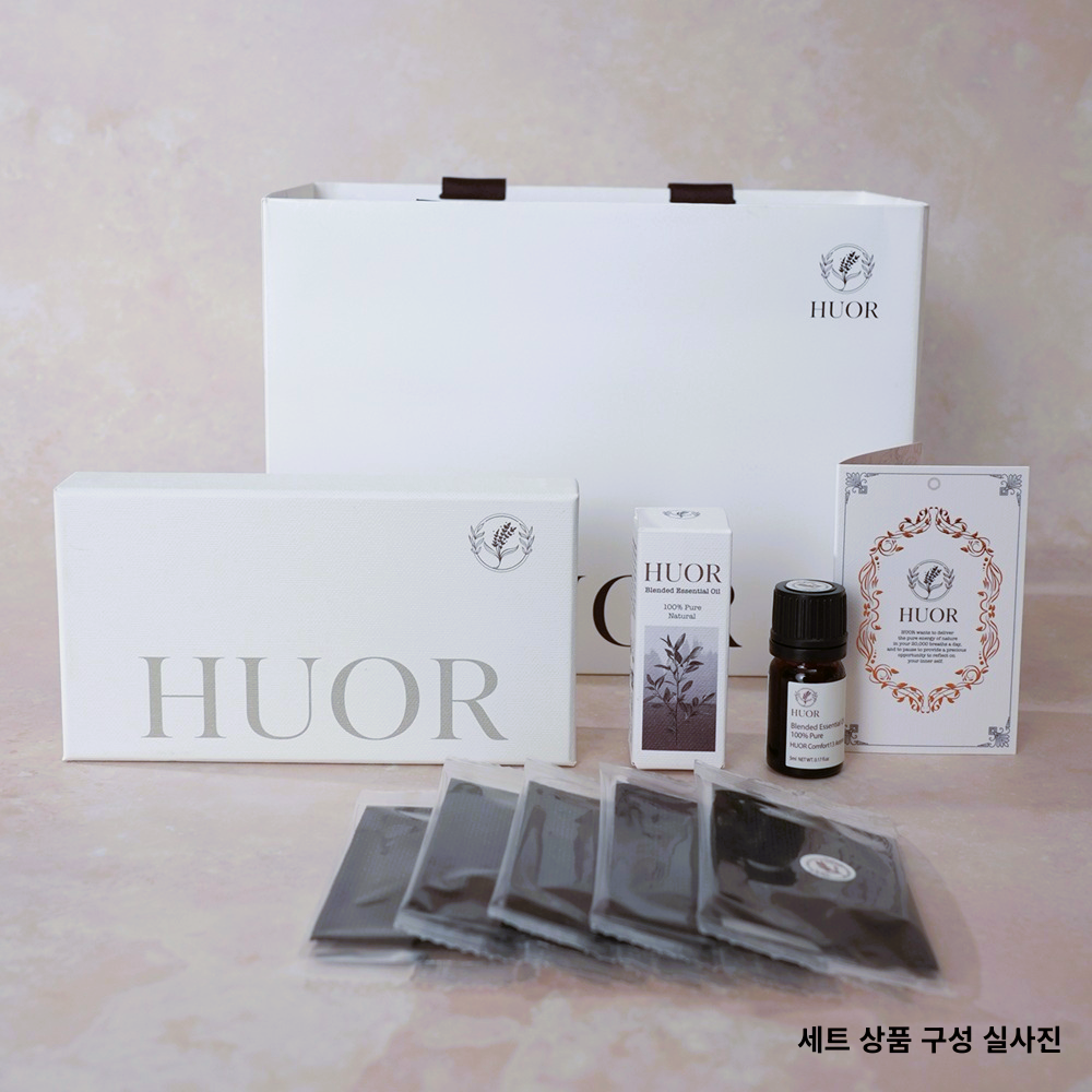 휴오르 컴포트13 천연 아로마 오일+발향시트+쇼핑백세트 숙면오일 탈취 차량방향제 집들이선물 - 상품 이미지