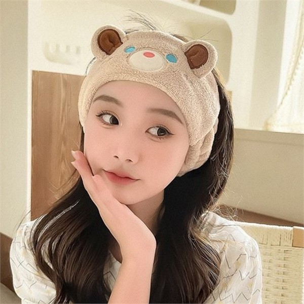 귀여운 머리띠 뽀글이 극세사 헤어밴드 메이크업 일상용 - 상품 이미지