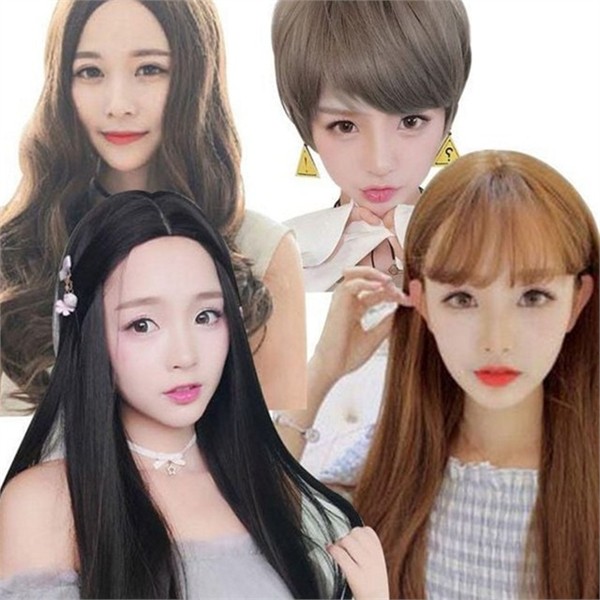 긴머리 여성 통가발 웨이브 패션 가발 고열사 자연 전체 데일리 - 상품 이미지