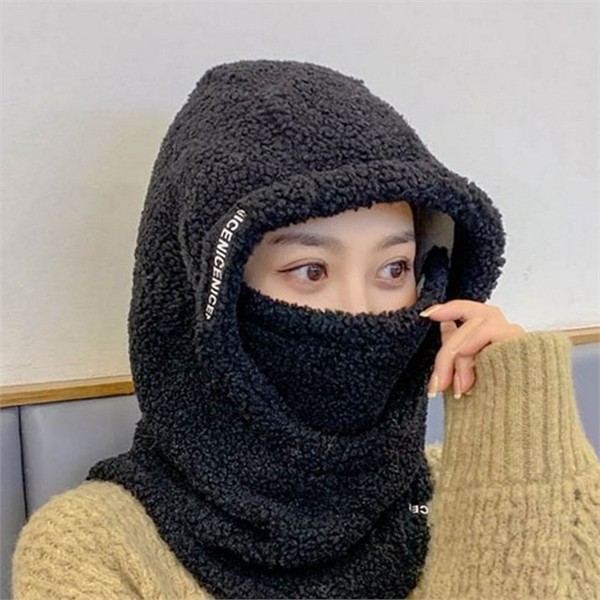 일체형 후드 방한 모자 워머 마스크 방한 기모 겨울 - 상품 이미지