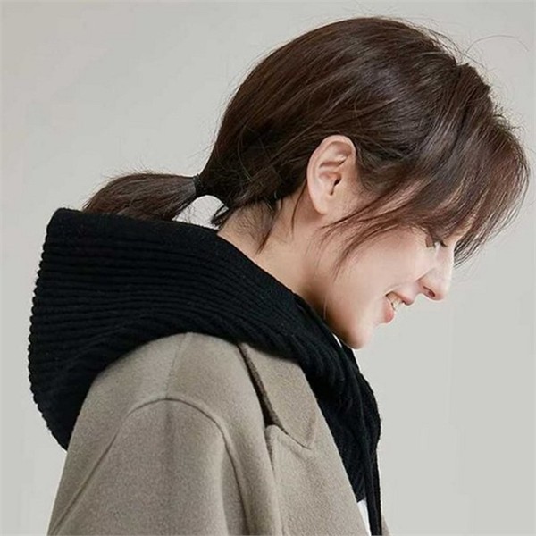 따뜻 여성 바라클라바 니트 골지 바라클라바 목도리 후드 보온 - 상품 이미지