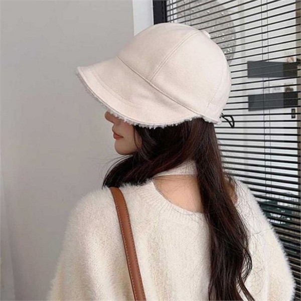 부드러운 여성 양털 모자 빈티지 캐주얼 챙 모자 겨울 - 상품 이미지