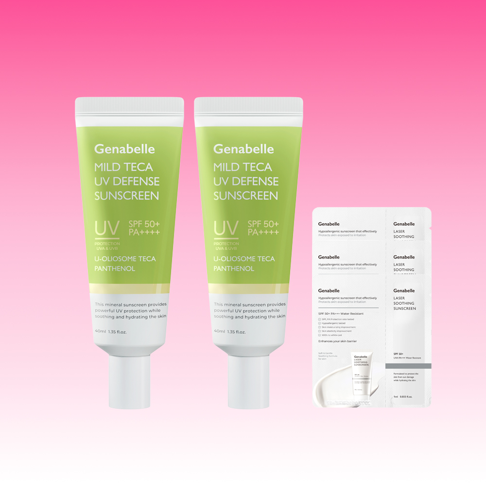 [1+1/미니폼+샤쉐3매] 제나벨 마일드 테카 UV 디펜스 선크림 SPF + PA + + + + 40ml, 2개 - 상품 이미지