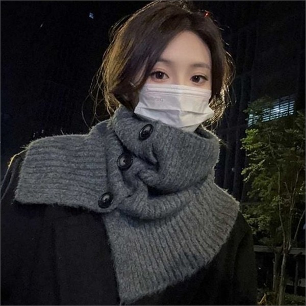 목도리 여성 넥 워머 꽈배기 니트 어깨 라운드 - 메인 이미지
