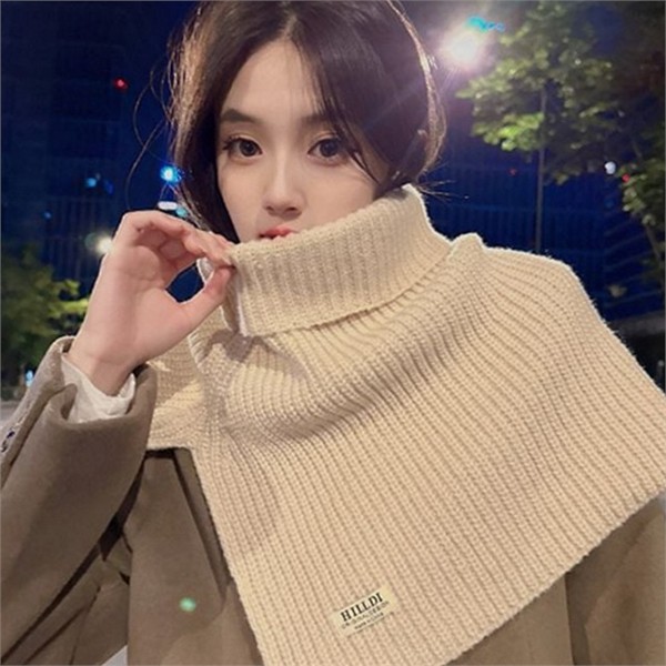 하이넥 여성 넥 워머 라운드 니트 따뜻 어깨 - 상품 이미지