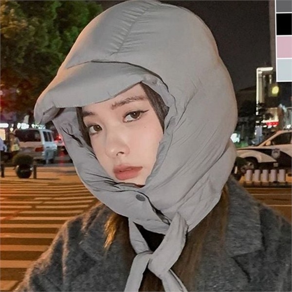 패딩 여성 바라클라바 후드 방한 바라클라바 일체형 데일리 겨울 - 상품 이미지