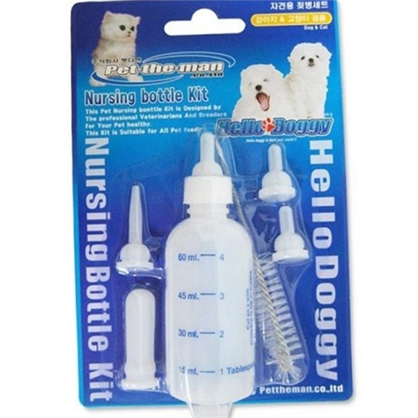 반려동물 강아지 젖병 60ml 소동물 고양이 젖병 우유병 애견 급수 - 상품 이미지