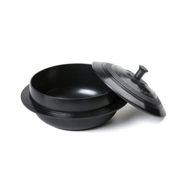 깊은 주물 냄비 24cm 통주물 솥밥용 냄비 코팅 찌개 - 상품 이미지