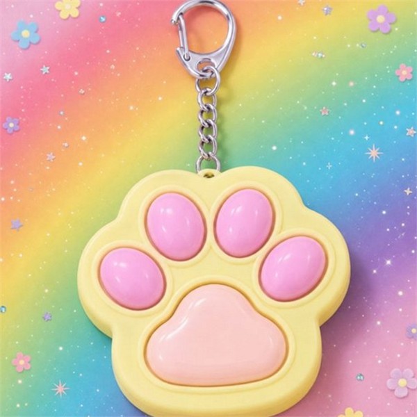 귀여운 고양이 발바닥 열쇠 고양이 발바닥 키 홀더 클리커 고리 - 메인 이미지