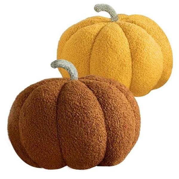 펌프킨 호박 디자인 쿠션 28cm 부드러운 호박 쿠션 푹신한 인테리어 - 메인 이미지