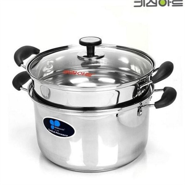 대용량 스텐 2단 찜기 24cm 분리형 스테인리스 찜 냄비 인덕션 - 메인 이미지