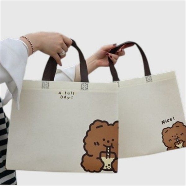 재사용 부직포 가방 데일리 부직포 쇼핑백 귀여운 다용도 선물용 피크닉 - 메인 이미지