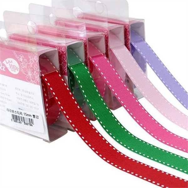 핸드메이드 스티치 리본 끈 15mm/7yd 데코레이션 롤 리본 선물 포장 - 상품 이미지