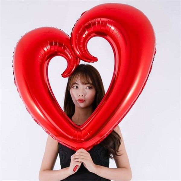 특별 하트 은박 풍선 100cm 로맨틱 장식 풍선 셀프 파티 - 메인 이미지